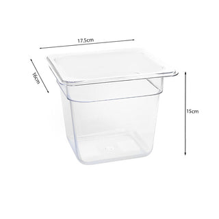 SOGA 150mm Clear Gastronorm GN Pan 1/6 Food Tray Storage with Lid