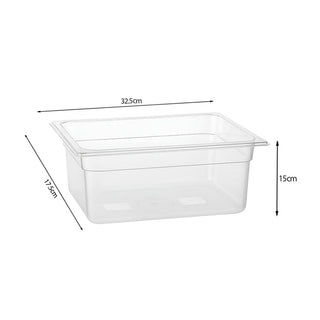 SOGA 150mm Clear Gastronorm GN Pan 1/3 Food Tray Storage Bundle of 6 with Lid