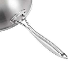 SOGA 18/10 Stainless Steel Fry Pan 36cm Frying Pan Top Grade Skillet with Helper Handle and Lid