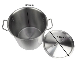 SOGA Stock Pot 25L Top Grade Thick Stainless Steel Stockpot 18/10