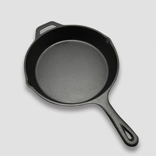 SOGA 2X 30cm Round Cast Iron Frying Pan Skillet Steak Sizzle Platter with Helper Handle