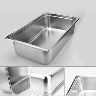 SOGA 2X Gastronorm GN Pan Full Size 1/1 GN Pan 15cm Deep Stainless Steel Tray