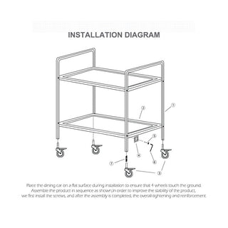 SOGA 2X 2 Tier 85x45x90cm Stainless Steel Kitchen Dining Food Cart Trolley Utility Medium