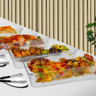 SOGA 65mm Clear Gastronorm GN Pan 1/3 Food Tray Storage Bundle of 6