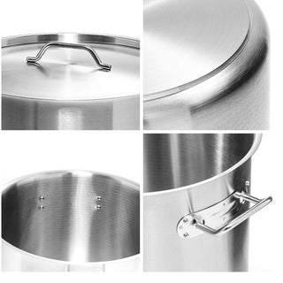 SOGA 50L Stainless Steel Stock Pot with One Steamer Rack Insert Stockpot Tray