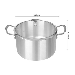 SOGA Dual Burners Cooktop Stove 21L Stainless Steel Stockpot 30cm and 30cm Induction Casserole