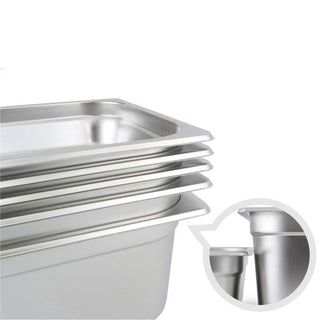 SOGA Gastronorm GN Pan Full Size 1/1 GN Pan 6.5cm Deep Stainless Steel Tray With Lid