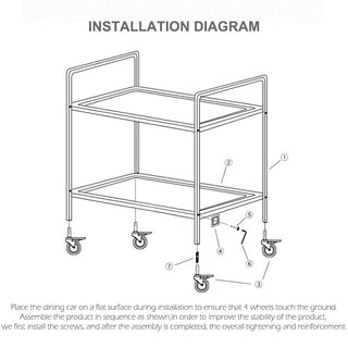 SOGA 4 Tier Stainless Steel Kitchen Dining Food Cart Trolley Utility 950x500x1220