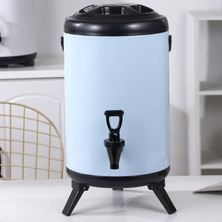 SOGA 8X 18L Stainless Steel Insulated Milk Tea Barrel Hot and Cold Beverage Dispenser Container with Faucet White