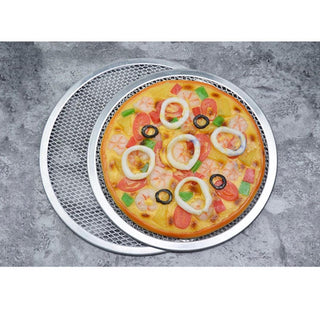 SOGA 6X 8-inch Round Seamless Aluminium Nonstick Commercial Grade Pizza Screen Baking Pan