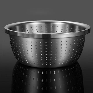 SOGA 2X Stainless Steel Nesting Basin Colander Perforated Kitchen Sink Washing Bowl Metal Basket Strainer Set of 4