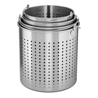 SOGA 50L 18/10 Stainless Steel Perforated Stockpot Basket Pasta Strainer with Handle