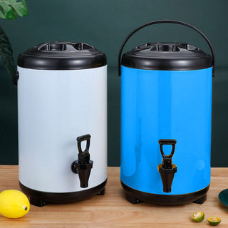 SOGA 4X 18L Stainless Steel Insulated Milk Tea Barrel Hot and Cold Beverage Dispenser Container with Faucet Blue