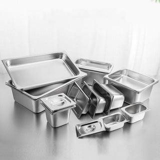 SOGA 2X Gastronorm GN Pan Full Size 1/3 GN Pan 6.5 cm Deep Stainless Steel Tray