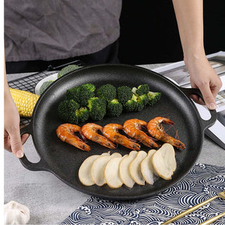 SOGA 2x Cast Iron 30cm Frying Pan Skillet Coating Steak Sizzle Platter