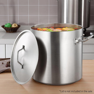 SOGA Stock Pot 130L Top Grade Thick Stainless Steel Stockpot 18/10 Without Lid