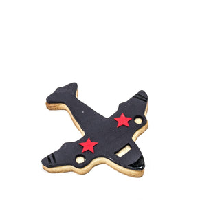 Airplane Decorated Cookie - Black