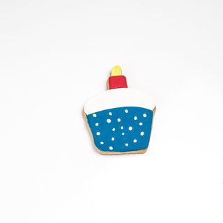 Cupcake Decorated Cookie - Light Blue