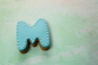 Letter M Cookie Decorated - On Background