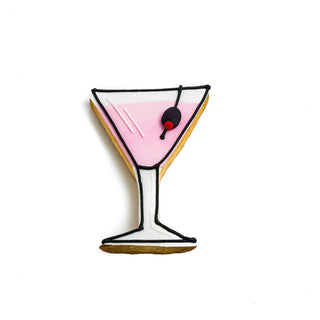 Martini Glass Decorated Cookie