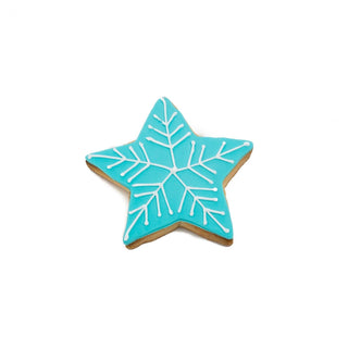 Star Medium Decorated Cookie - Blue