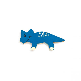 Triceratops Decorated Cookie - Blue