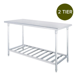 SOGA Commercial Catering Kitchen Stainless Steel Prep Work Bench Table 150*70*85cm